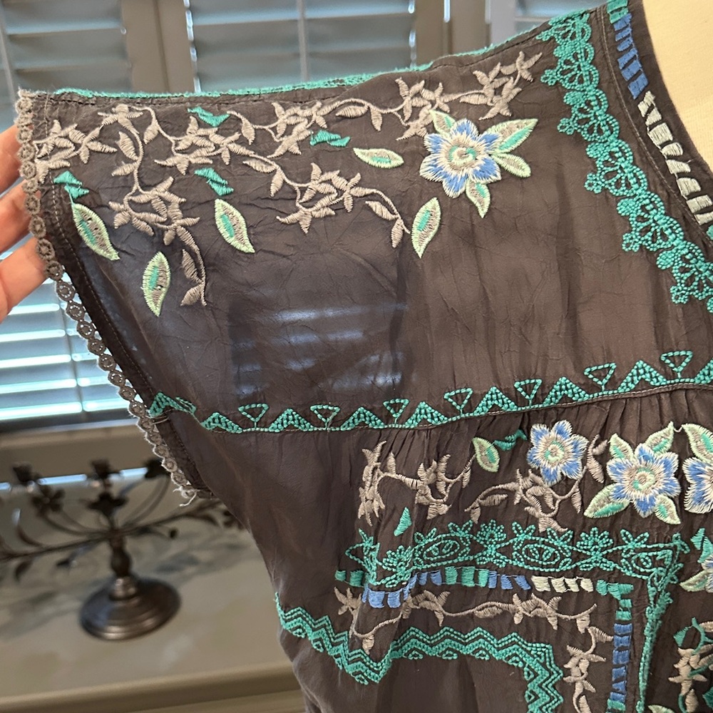 Embroidered Boho Tunic Top - image 3